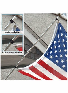 KASTWAVE Flag Pole Rings, Aluminum Alloy Mounting Rings, 360 Degree Rotating Flagpole, Anti Wrap Flag Pole with Clip Hook, for 1 Inch Diameter Flag Pole 4 Pieces (Black)  - Image 4