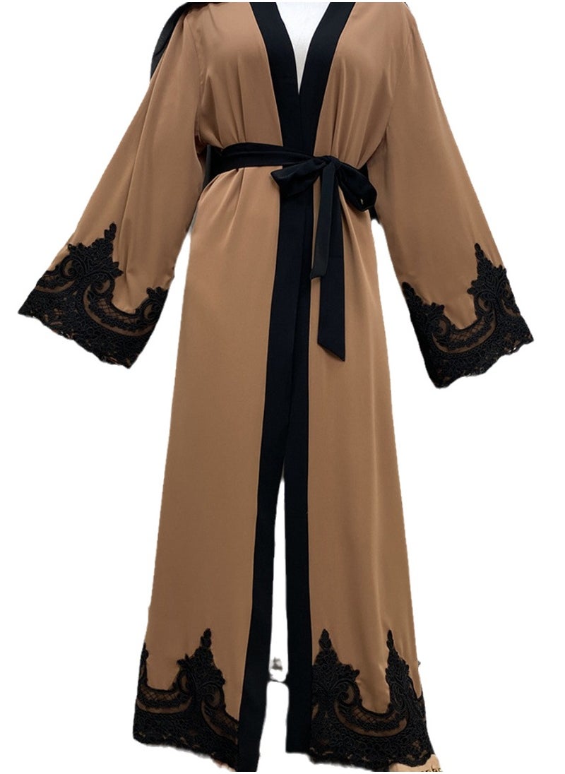ماركة غير محددة - كارديجان كاجوال فستان كارديجان طويل بلون سادة فاتح فاخر - Image 1