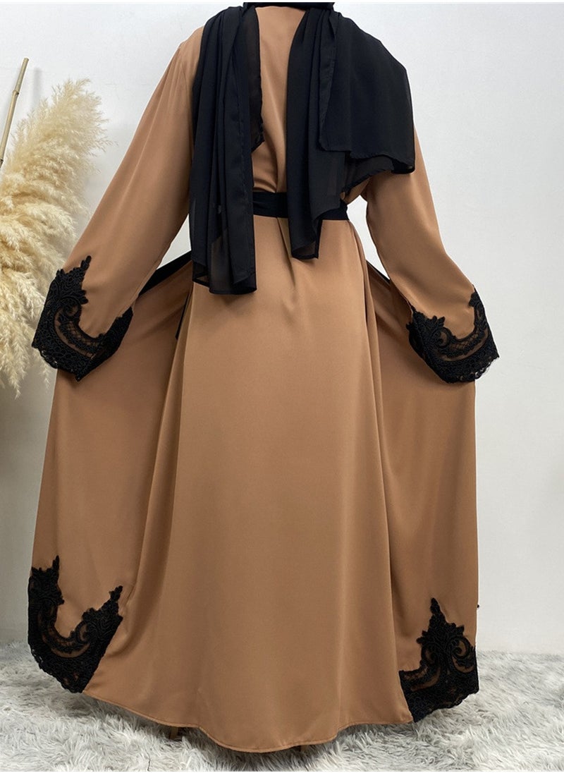 ماركة غير محددة - كارديجان كاجوال فستان كارديجان طويل بلون سادة فاتح فاخر - Image 1