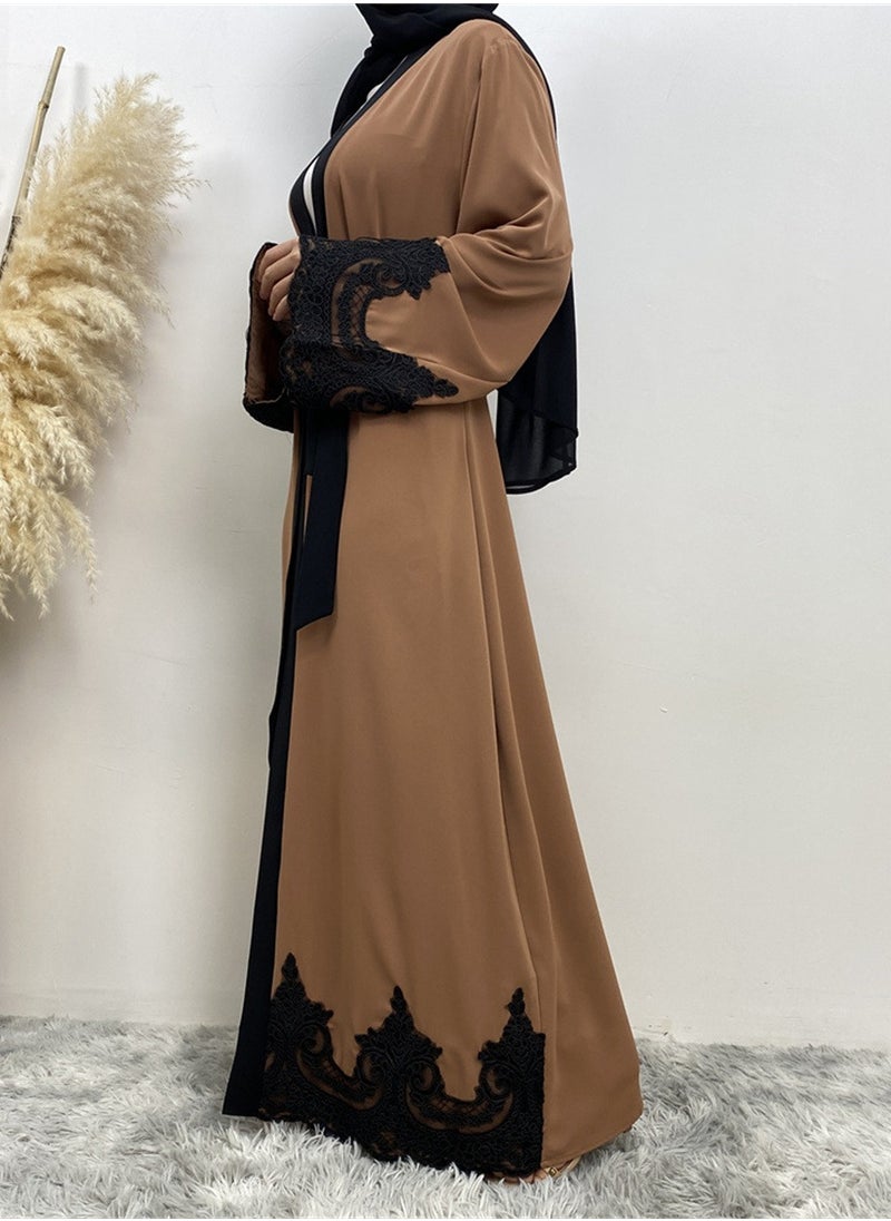 ماركة غير محددة - كارديجان كاجوال فستان كارديجان طويل بلون سادة فاتح فاخر - Image 1