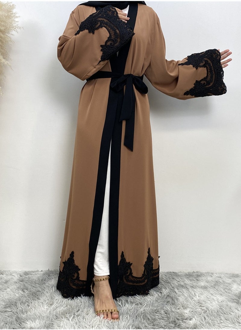 ماركة غير محددة - كارديجان كاجوال فستان كارديجان طويل بلون سادة فاتح فاخر - Image 1