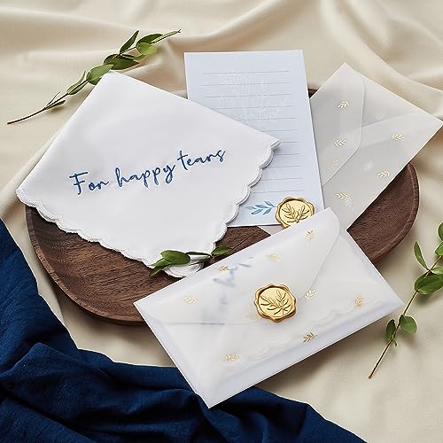 TRULIVA Mother of the Bride Gifts Happy Tears Wedding Handkerchief Something Blue for Bride on Wedding Day (Happy Tears) - Image 3