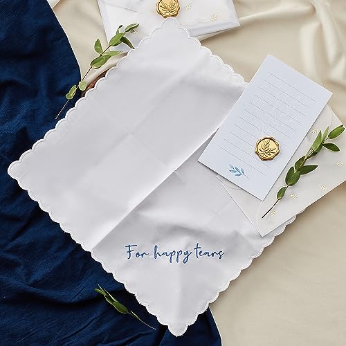 TRULIVA Mother of the Bride Gifts Happy Tears Wedding Handkerchief Something Blue for Bride on Wedding Day (Happy Tears) - Image 4