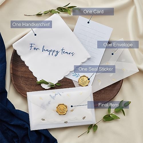 TRULIVA Mother of the Bride Gifts Happy Tears Wedding Handkerchief Something Blue for Bride on Wedding Day (Happy Tears) - Image 2