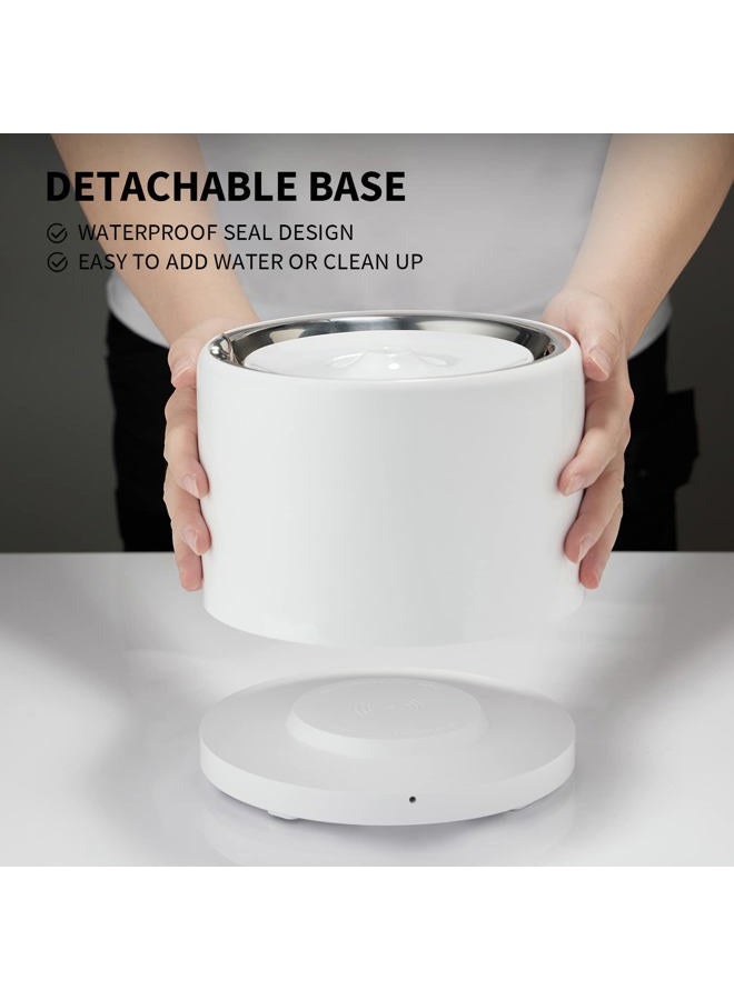 PETKIT Stainless Steel Cat Water Fountain with Wireless Pump, Dog Cat Water Fountain Dispenser,Ultra Quiet Pet Water Founatin for Cats and Small Dogs - Image 3