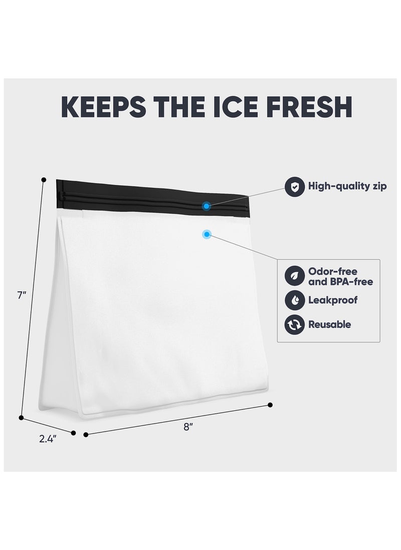 SYOSI Reusable Ice Storage Bag, Freezer Safe Leakproof Silicone and Plastic Free Lunch Bag, Ice Packs for Cooler, Leakproof Ice Bag, for Ice and Food Storage , for Camping Hiking Drinks, BPA Free, 2 Pack  - Image 2