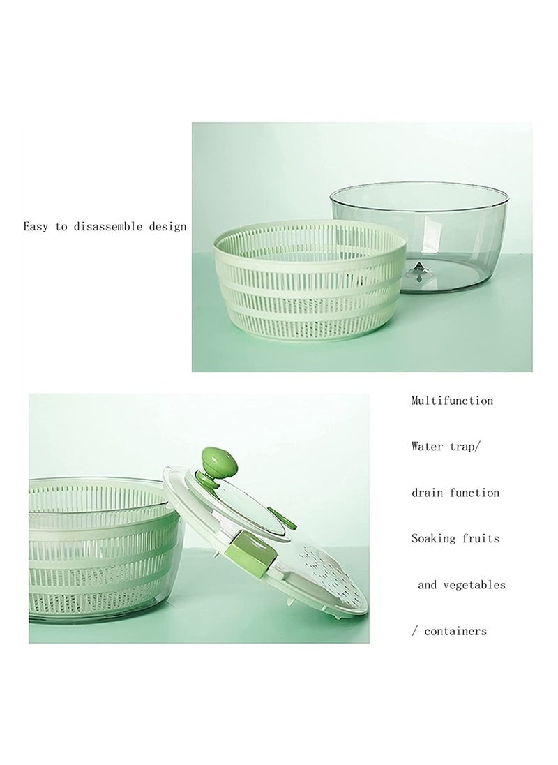 Excefore Fruits and Vegetables Dryer, Dry Off Drain Lettuce with Ease for Tastier Salads Hollow Drain Basket, Hand-Cranked Vegetable Dehydrator for Kitchen Washing and Drying, Green  - Image 5