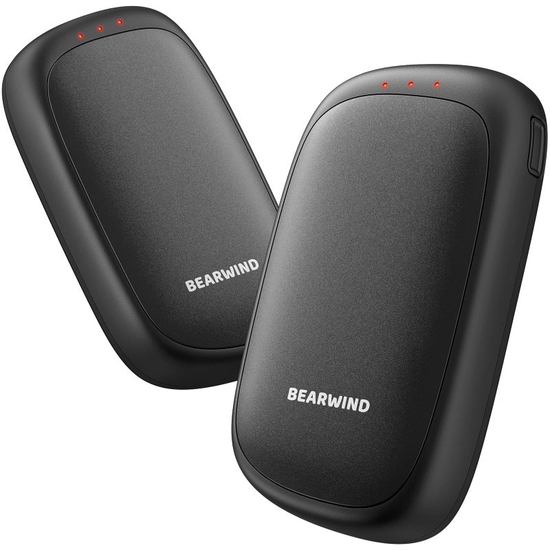 Bearwind Electric Hand Warmers Rechargeable - 2 Pack Magnetic Pocket Heater Handwarmers with AI Chips, Portable Hunting Gear, Reusable Winter Essentials, Gift Ideas for Men, Women, Outdoor (Black) - Image 1