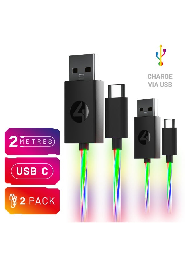 4gamers 2 charging cables, with LED light  - Image 2