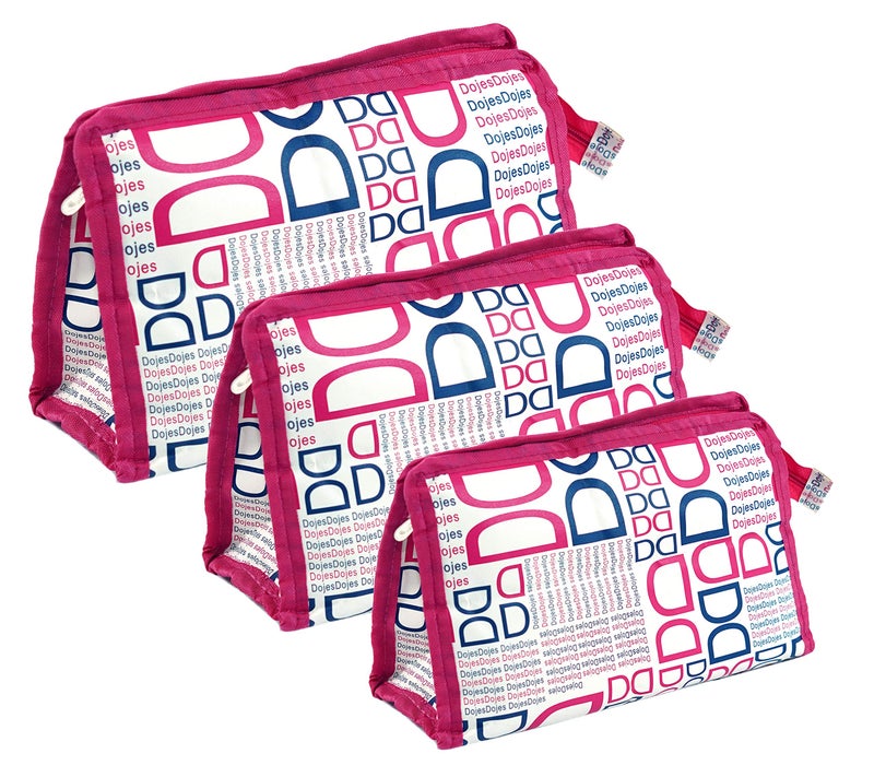 TULMAN Travel Cosmetic Pouch (Set of 3 Dojes Pink) - Multipurpose Organizer for Makeup, Jewelry, Toiletries & Accessories Organizer Synthetic Material - Compact & Lightweight - Unisex for Men & Women - Image 1