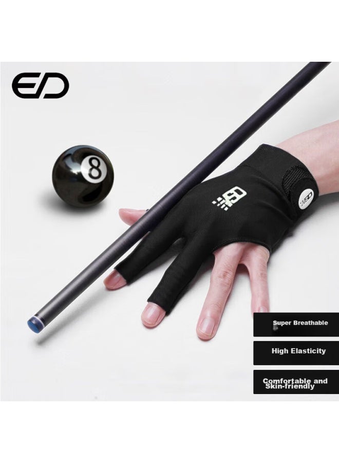 WEISHIDUN Professional Pool Gloves, Three-Finger Breathable Non-Slip Specialized Billiard Cue Accessories, Left Hand - Image 1