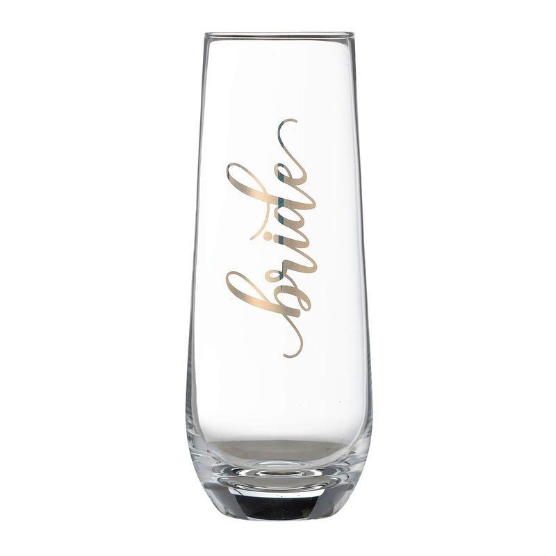 Lillian Rose Lillian Rose Gold Bride Stemless Champagne Glass 1 Count Pack of 1 Clear