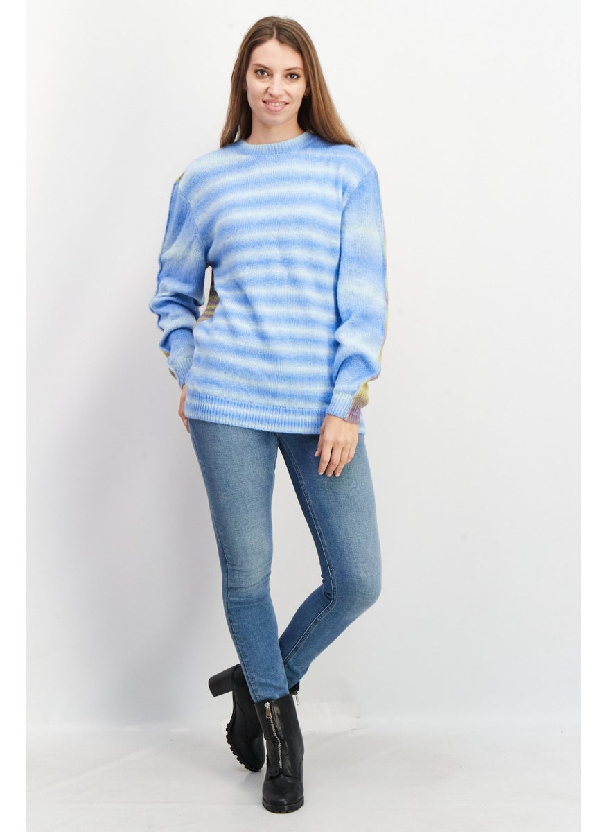 ESPRIT Women Knitted Tie Dye Sweater, Blue Combo  - Image 4