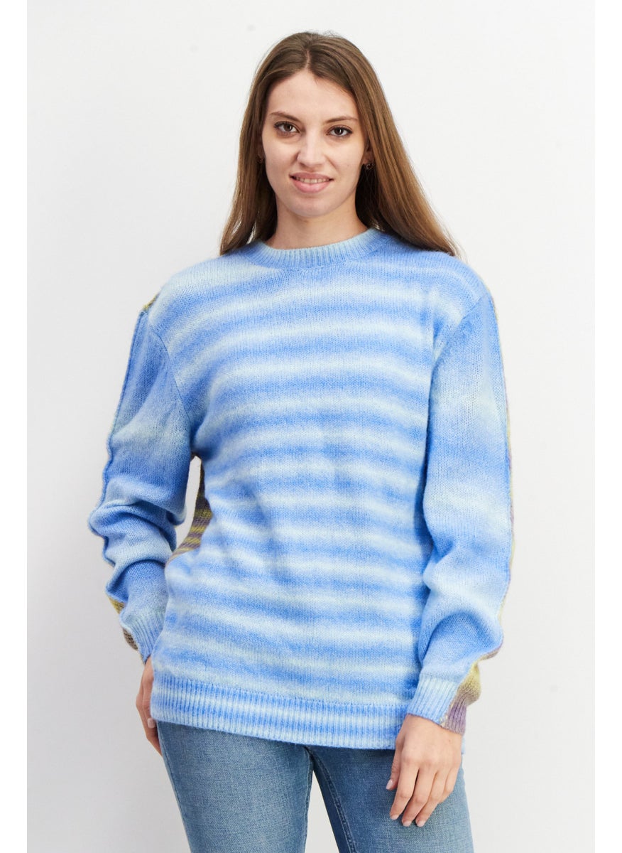 ESPRIT Women Knitted Tie Dye Sweater, Blue Combo  - Image 1