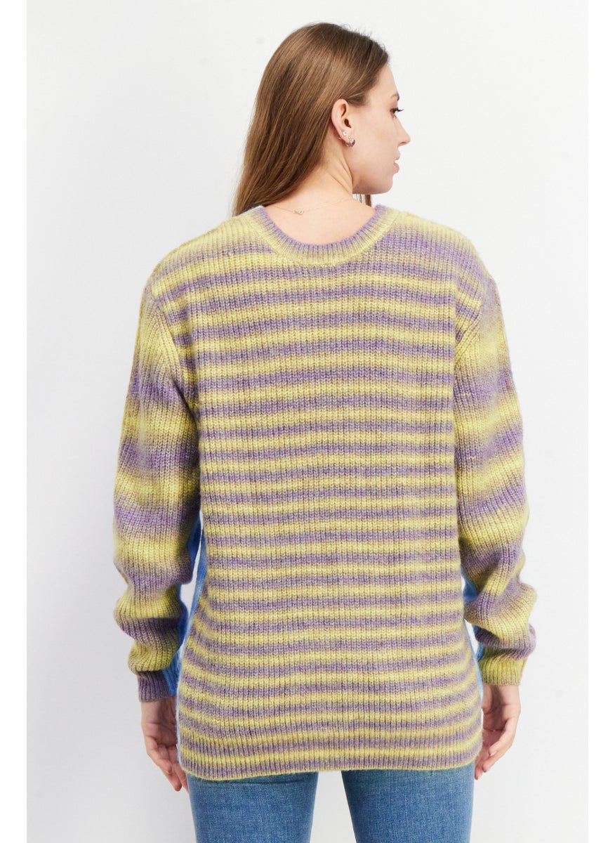 ESPRIT Women Knitted Tie Dye Sweater, Blue Combo  - Image 3