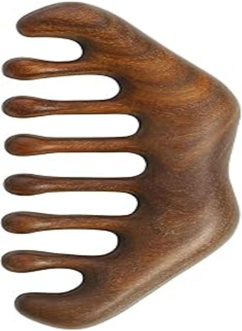 Handheld Head Massage Comb, Wood Wide Tooth Hair Massage Comb,Massager Head Comb for Scraping Scalp