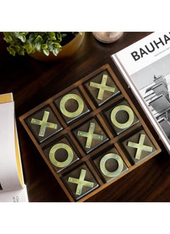 LABZIO LABZIO Home Premium Wood Tic-Tac-Toe Board Game with Brass Signs, Hand Crafted and Polished, Outdoor/Indoor Party Set Toy for Children/Adults Perfect for Entertainment, Coffee Table Home Decor  - Image 2