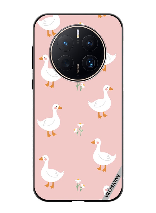 VR CREATIVE Protective Case Cover For Huawei Mate 50 Pro Cute White Swan Goose Design Multicolour - Image 1