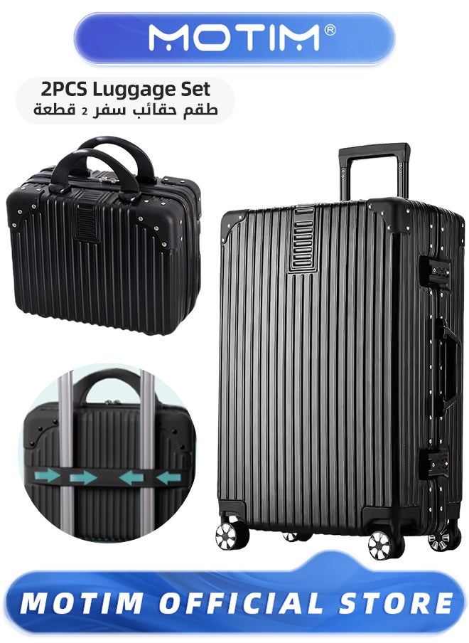 Motim - 2PCS Boarding Carry-on Luggage Sets Expandable PP Hard Shell Clearance Luggage with Spinner Wheels TSA Lock and Hard Side Lightweight Durable Carry-on Suitcase Set for Long Distance Travel - Image 1