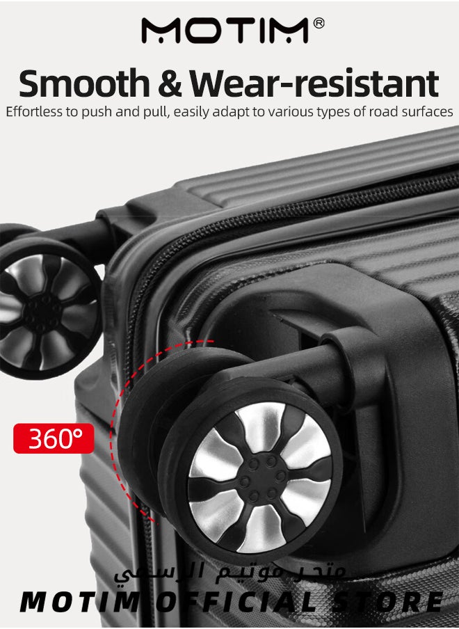 Motim - 2PCS Boarding Carry-on Luggage Sets Expandable PP Hard Shell Clearance Luggage with Spinner Wheels TSA Lock and Hard Side Lightweight Durable Carry-on Suitcase Set for Long Distance Travel - Image 1