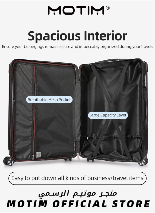 Motim - 2PCS Boarding Carry-on Luggage Sets Expandable PP Hard Shell Clearance Luggage with Spinner Wheels TSA Lock and Hard Side Lightweight Durable Carry-on Suitcase Set for Long Distance Travel - Image 1
