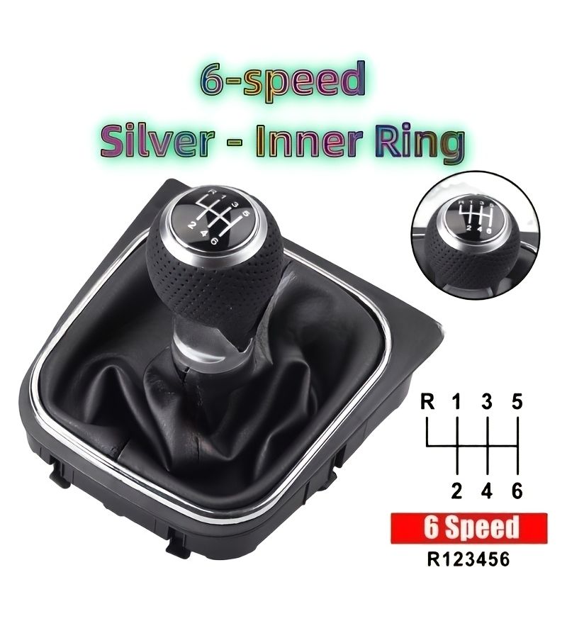 For Volkswagen Golf Rabbit Jetta MK5 2004 2009 And Golf Jetta MK6 2010 2014 5 Speed 6 Speed ABS Material Shift Lever Head Dust Cover Direct Replacement Easy Installation Car Interior - Image 5