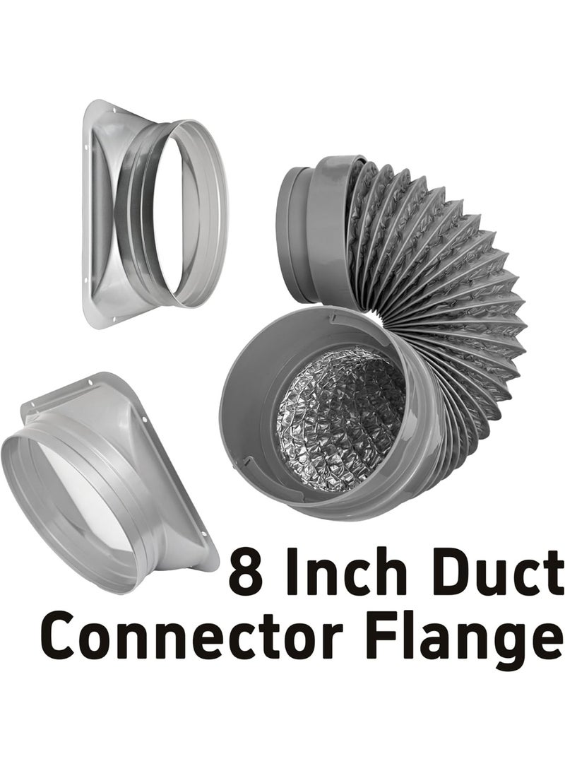 فلانجة موصل مجرى هواء 8 بوصة، فلانجة أنبوب معدني مستقيم واجهة مربعة إلى دائرية للتهوية والتبريد والتدفئة وأنظمة تكييف الهواء مع مسامير - Image 4