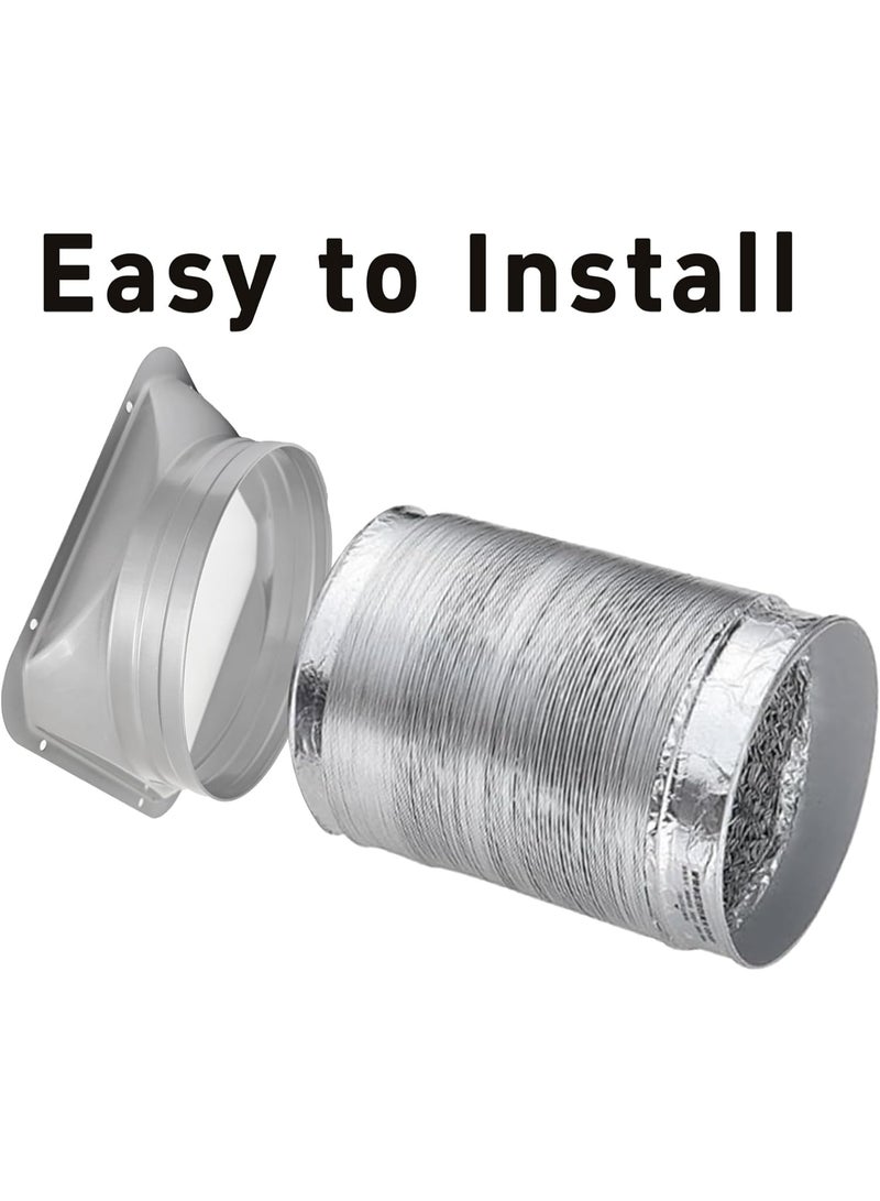 فلانجة موصل مجرى هواء 8 بوصة، فلانجة أنبوب معدني مستقيم واجهة مربعة إلى دائرية للتهوية والتبريد والتدفئة وأنظمة تكييف الهواء مع مسامير - Image 5