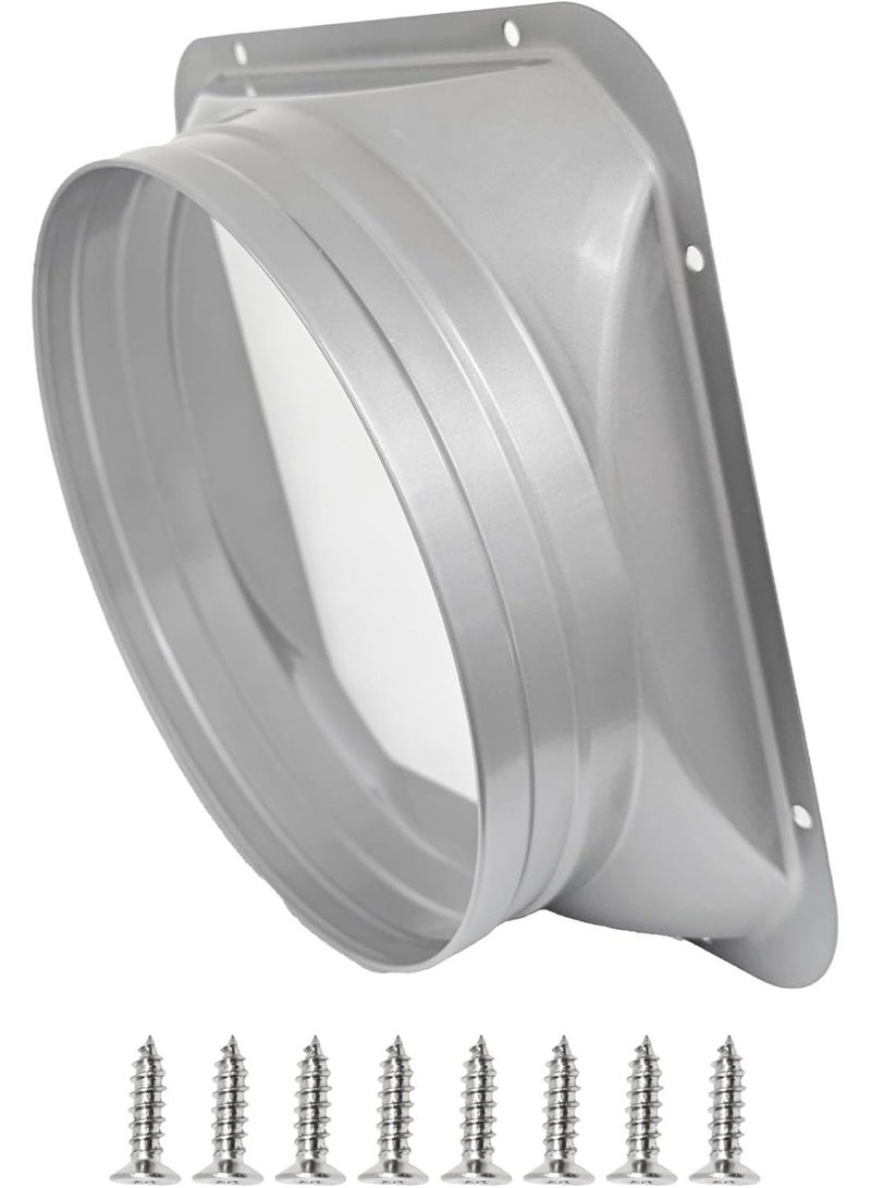 فلانجة موصل مجرى هواء 8 بوصة، فلانجة أنبوب معدني مستقيم واجهة مربعة إلى دائرية للتهوية والتبريد والتدفئة وأنظمة تكييف الهواء مع مسامير - Image 1