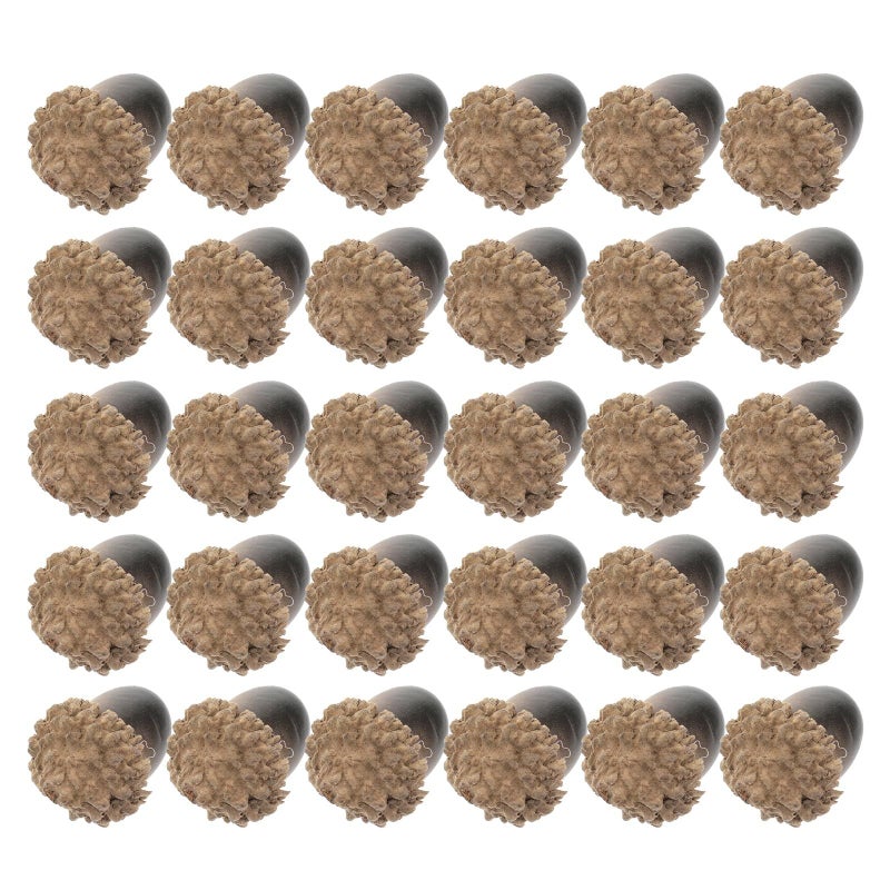 50 Acorn Props Artificial Lifelike Small False Nuts Home Kitchen Decor Khaki - Image 2