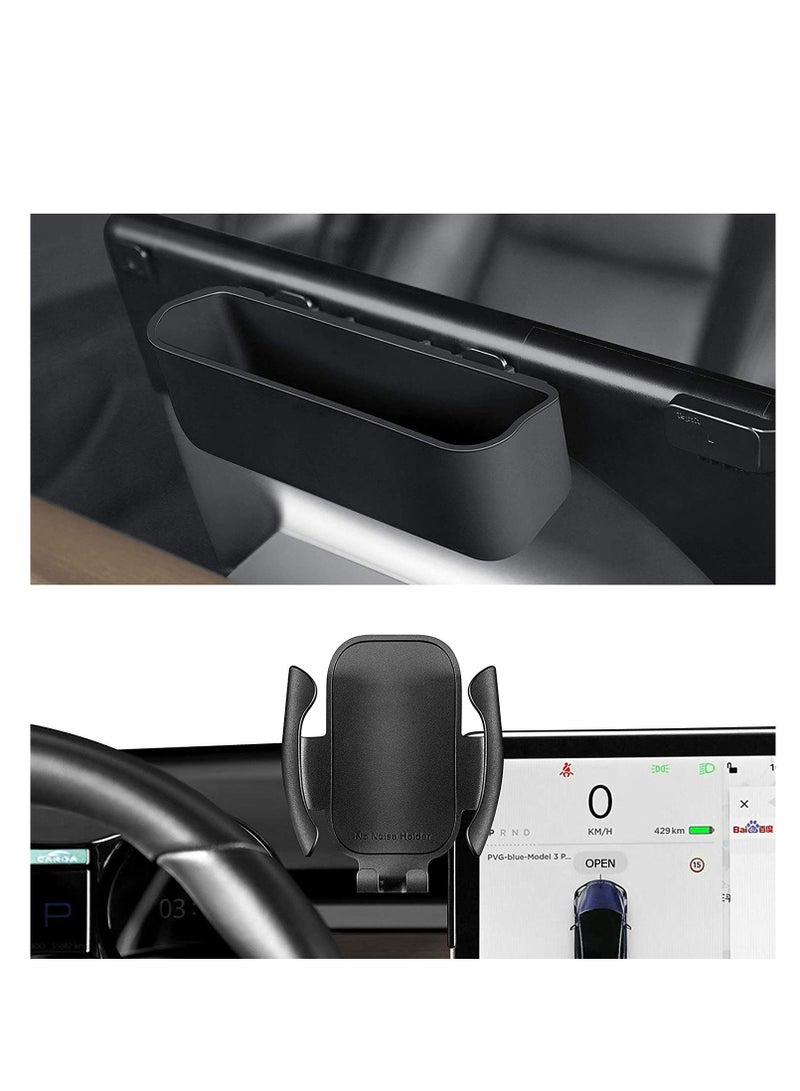 SOLARAE Phone Holder for Tesla Model 3, Model Y, Cell Phone Mount Upgrade Silicone Silence Screen Phone Cradle Kits - Image 4