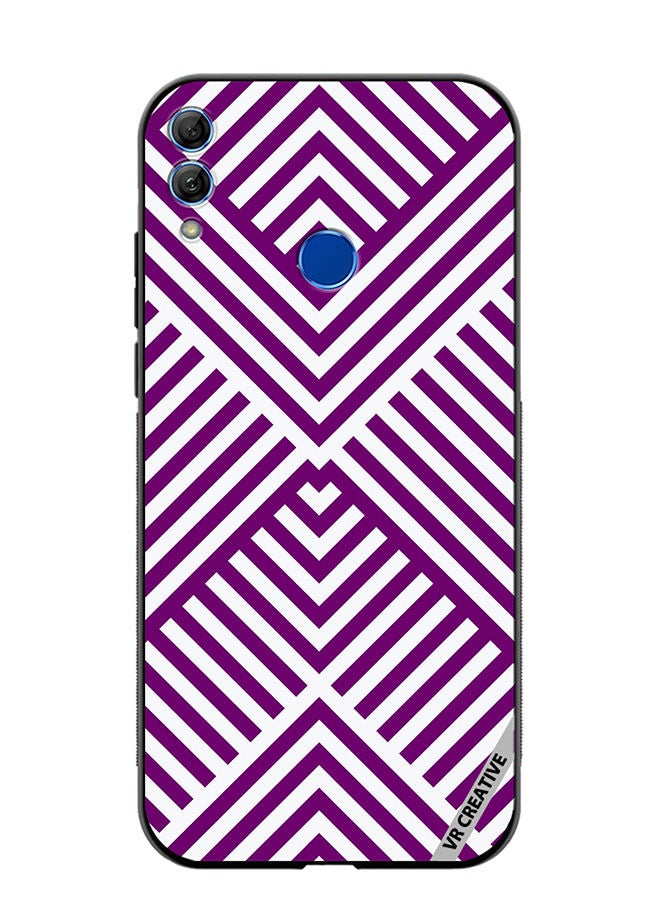 Protective Case Cover For Honor 10 Lite Strips Design Multicolour