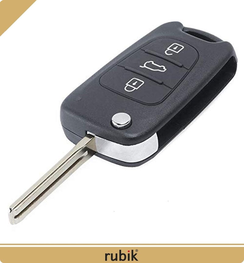 Rubik 3 Button Replacement Uncut Keyless Entry Remote Control Car Key Fob Shell Case For KIA Rio, Rio K2, Rondo, Soul, Sportage, Ceed, CeedPro, Cerato, Picanto Center Groove Blade, RKIAKC - Image 3