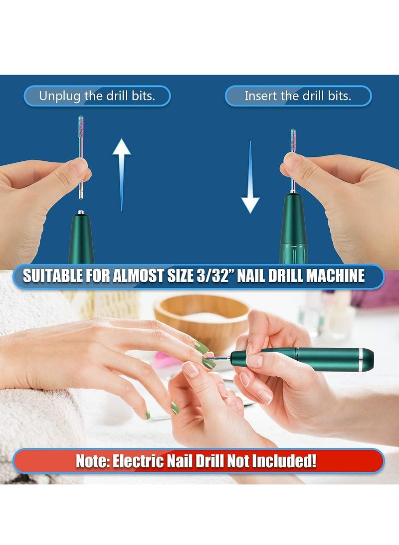Depvko Depvko 21pcs Nail Drill Bits Sets, 3/32 Inch Diamond Cuticle Electric Nail File and Ceramic Acrylic Gel Nail Bit Kit, Acrylic Nail Art Tools, Carbide Remover Bits for Manicure Pedicure, Home Salon - Image 5
