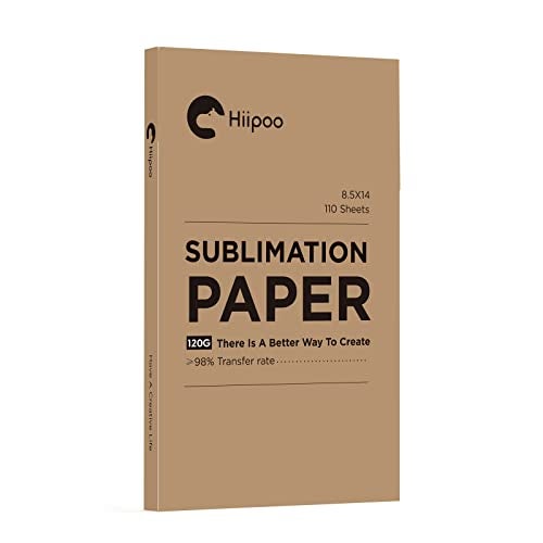 Hiipoo Sublimation Paper 8.5x14 Inch, Work with Sublimation Ink and E Sawgrass Inkjet Printers for Mugs T-Shirts Light Fabric and Other Sublimation Blanks (110 Sheets, 120G) - Image 1