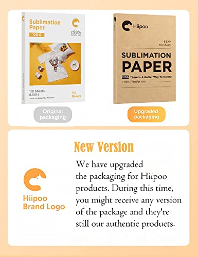 Hiipoo Sublimation Paper 8.5x14 Inch, Work with Sublimation Ink and E Sawgrass Inkjet Printers for Mugs T-Shirts Light Fabric and Other Sublimation Blanks (110 Sheets, 120G) - Image 3