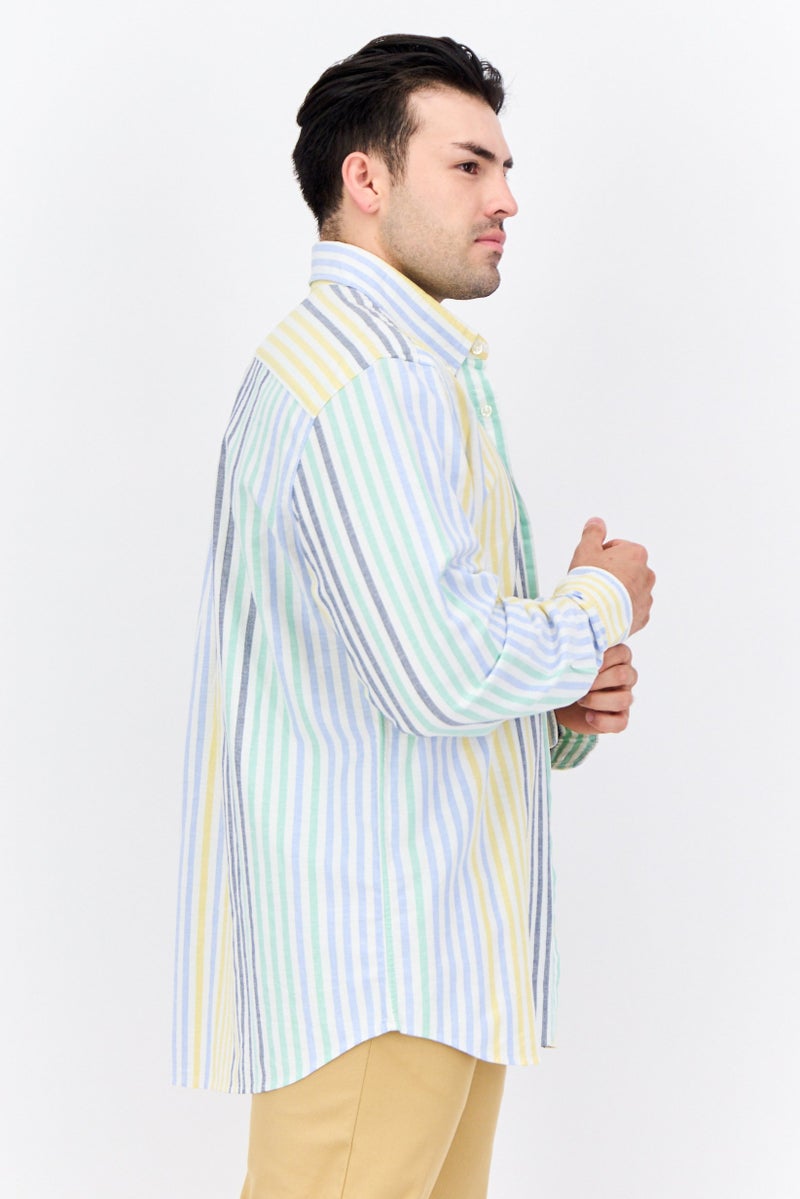 GAP Men Standard Fit Chambray Long Sleeves Casual Shirt, White - Image 2