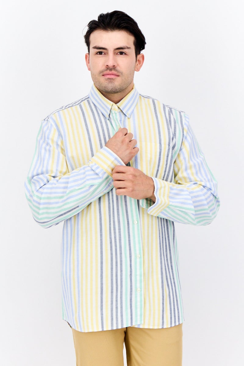 GAP Men Standard Fit Chambray Long Sleeves Casual Shirt, White - Image 1