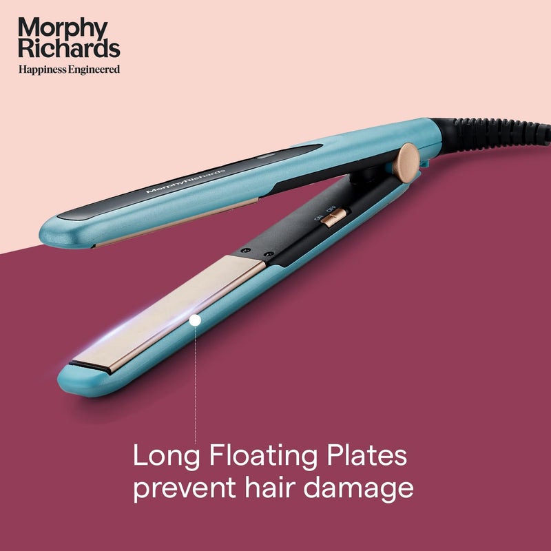 Morphy Richards HS1000 Hair Straightener for Women Large Ceramic Heating Plate Temperature Upto 210CQuick Heating in 60SecEasy Plate Lock2Yr WarrantyAqua Blue  BlackGift for Her - Image 5