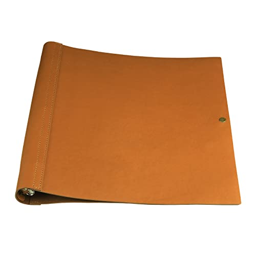 Teling 1 Pcs Leather 3 Ring Binder Holds 8.5 x 11 Inch Paper Binder Organizer Vintage Faux Leather Portfolio Folder Planner for Office Home Document Photo Diary Supplies (Antique Brown) - Image 1