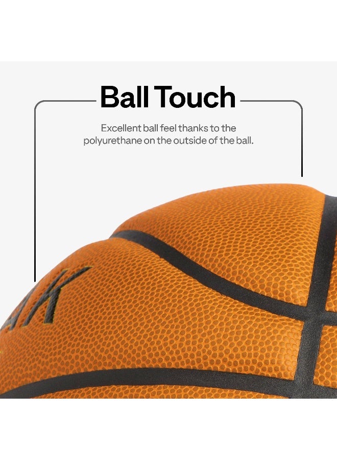 Tarmak Tarmak BY DECATHLON,Basketball Size 7 Fiba Bt900 Grip Touch - Orange  - Image 2
