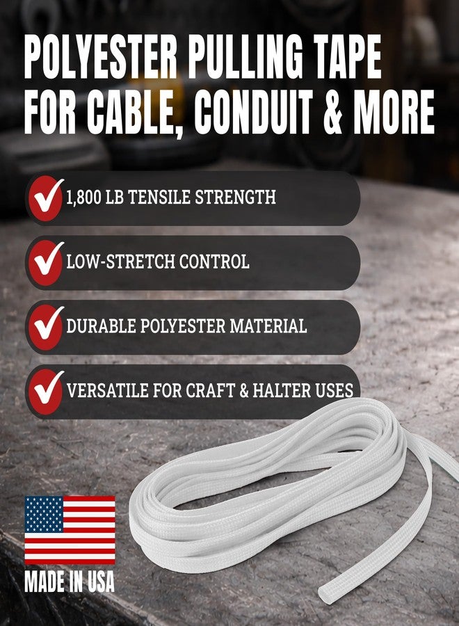 Cajun Tie Downs Pull Line — 5/8 Inch, 1800 lb, Flat Polyester Pulling Tape, Conduit Wire Pulling, Made in USA, 350 ft - Image 2
