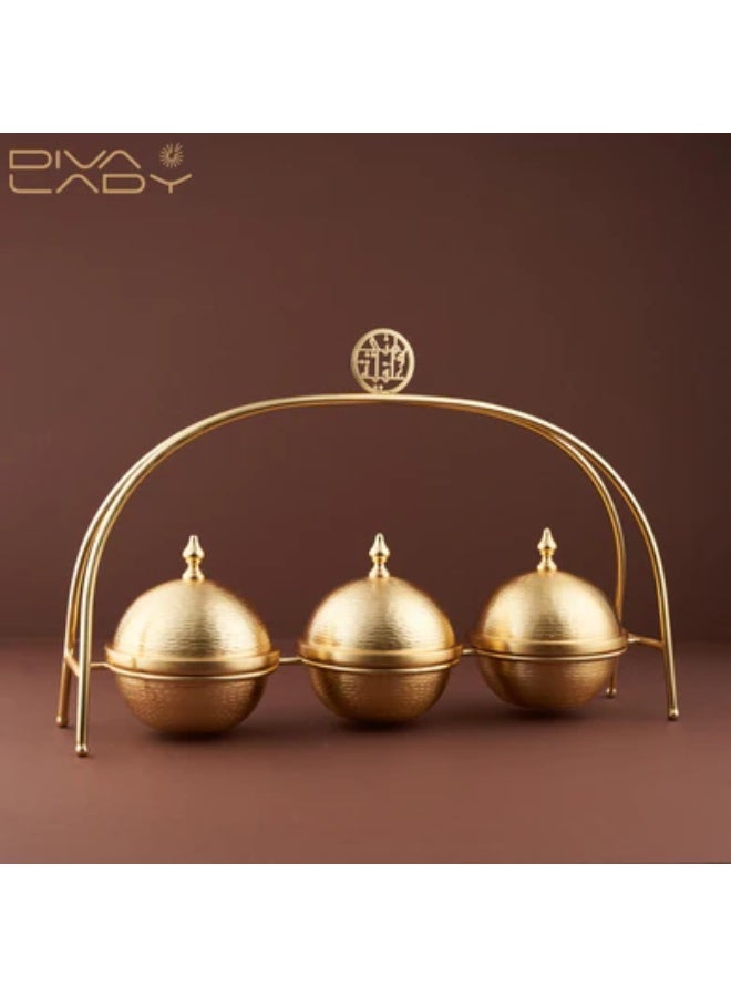 DIVA LADY 🌟 Luxury Triple Gold Metal Dates & Serving Holder – Elegance that Completes Your Hospitality ✨ - Image 3