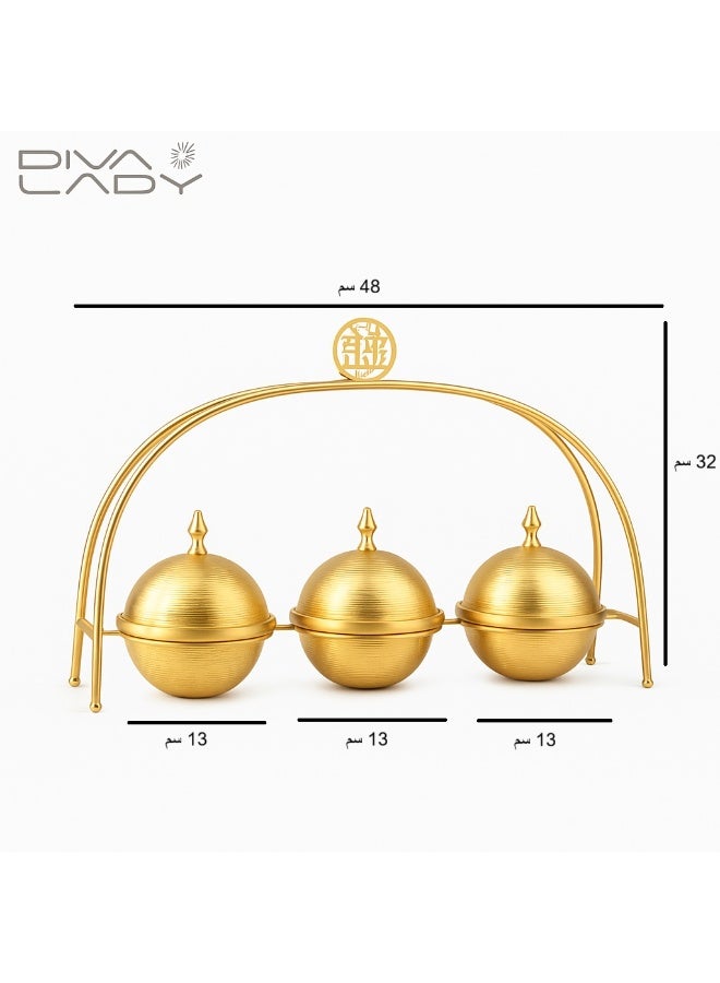 DIVA LADY 🌟 Luxury Triple Gold Metal Dates & Serving Holder – Elegance that Completes Your Hospitality ✨ - Image 4