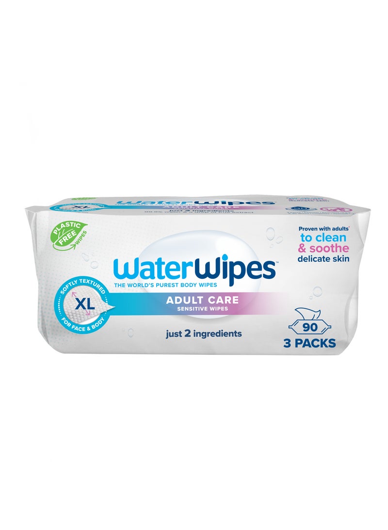 WaterWipes Adult Care Sensitive Wipes Extra Large, Water-Based Wet Wipe, Designed for All Over Cleansing - Image 1