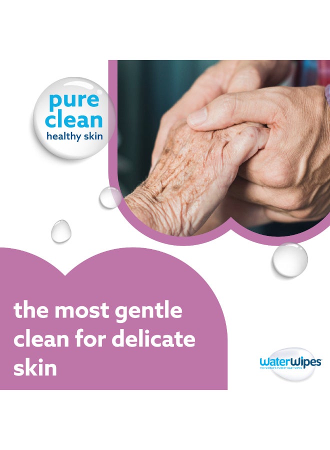 WaterWipes Sensitive+ Body & Intimate Wipes, 90 Count (3 Packs), 3-In-1 Cleans, Cares, Protects, 99.9% Water, Unscented & Hygiene Wet Wipes, Adult Care - Image 5