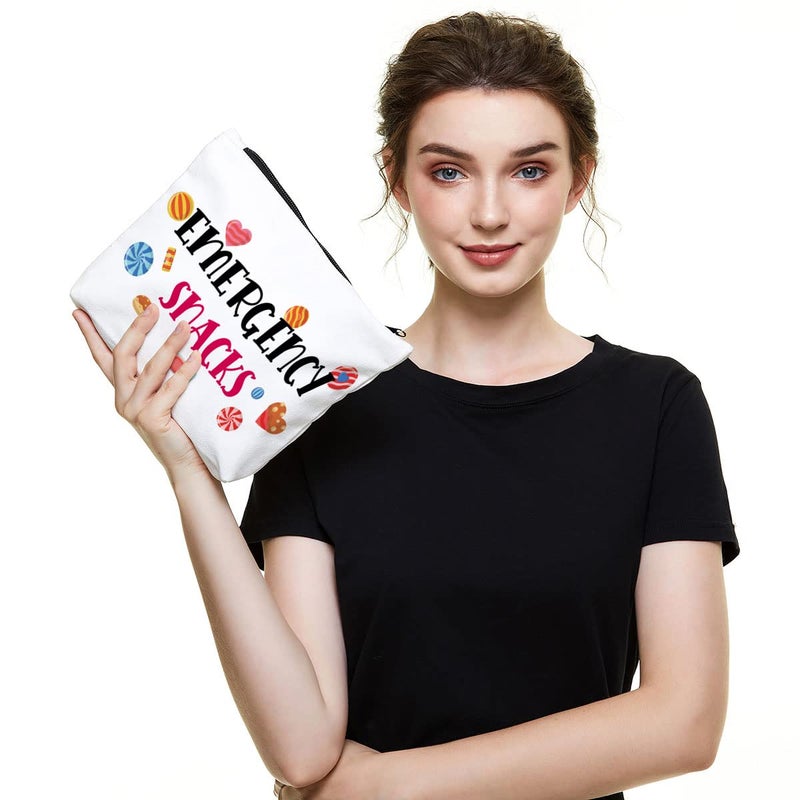 Fokongna Snack Bag for Travel Weekender Bag for Teens Girl Best Friends Sister Casual Makeup Cosmetic Bag Travel Organizer Emergency Snacks Lover Gift Food Storage Girls Trip Gifts Favors - Image 5