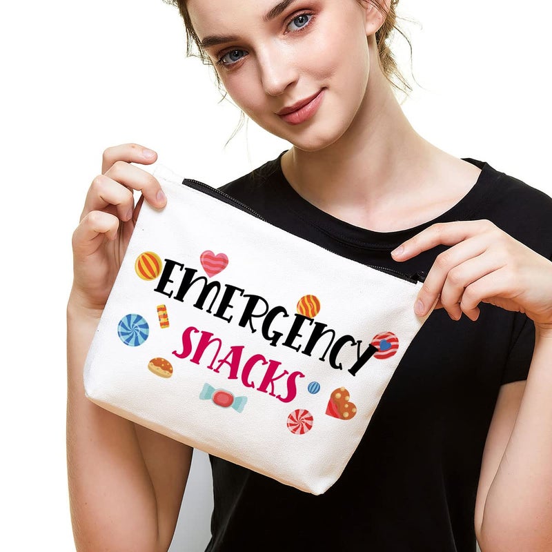 Fokongna Snack Bag for Travel Weekender Bag for Teens Girl Best Friends Sister Casual Makeup Cosmetic Bag Travel Organizer Emergency Snacks Lover Gift Food Storage Girls Trip Gifts Favors - Image 3