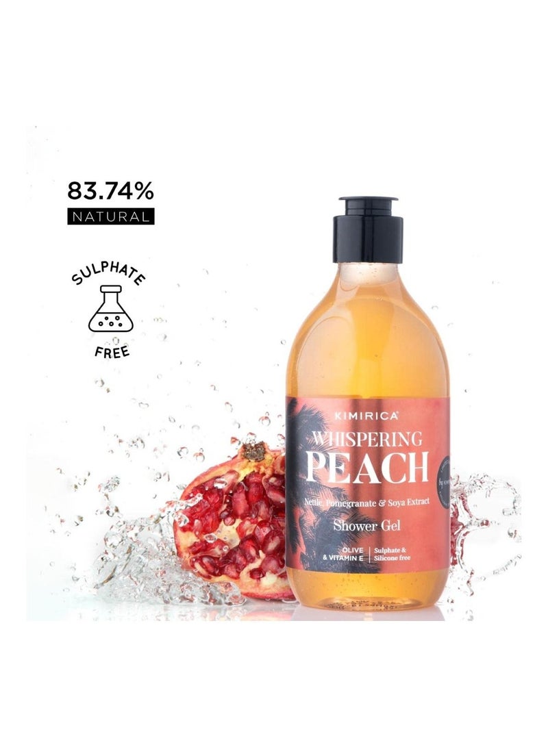Kimirica Whispering Peach Shower Gel With Nettle,Pomegranate Soy Extract For All Skin Types - Image 2