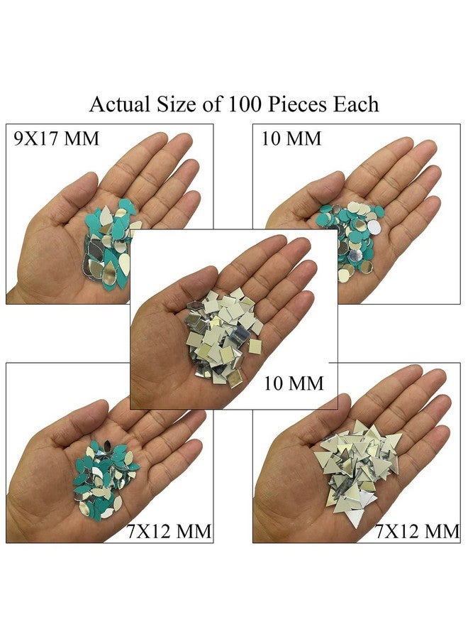 Embroiderymaterial Combo Of Kundan Stone Beads, Craft Mirrors, Tweezers & Fabric Glue For Lippan Art, Jewellery Making, Craft, Embroidery, Embellishment, Toran Making, Aari Work,Multicolor - Image 3